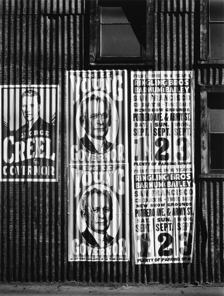 ANSEL ADAMS (1902-1984) Political Signs and Circus Poster, San Francisco.